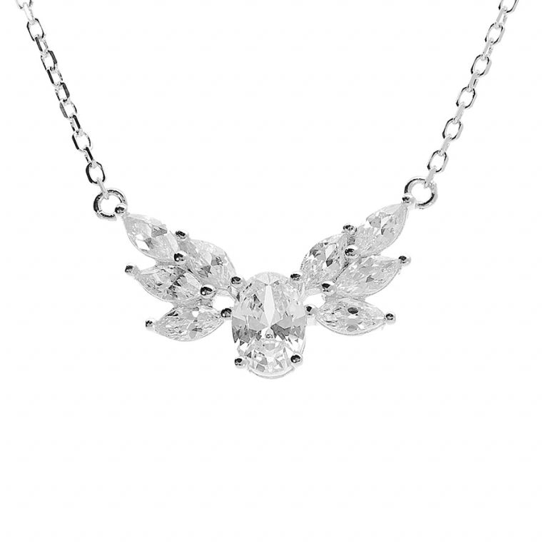 Collier oxyde de zirconium Blanc – Argent | Azuline