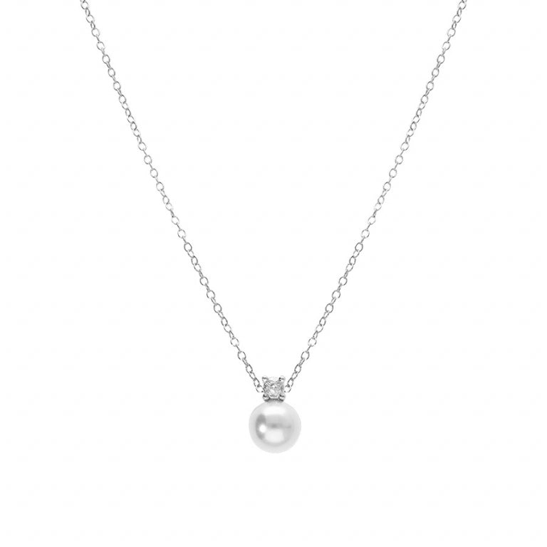 Pärlhalsband – Silver | Azulin view 2