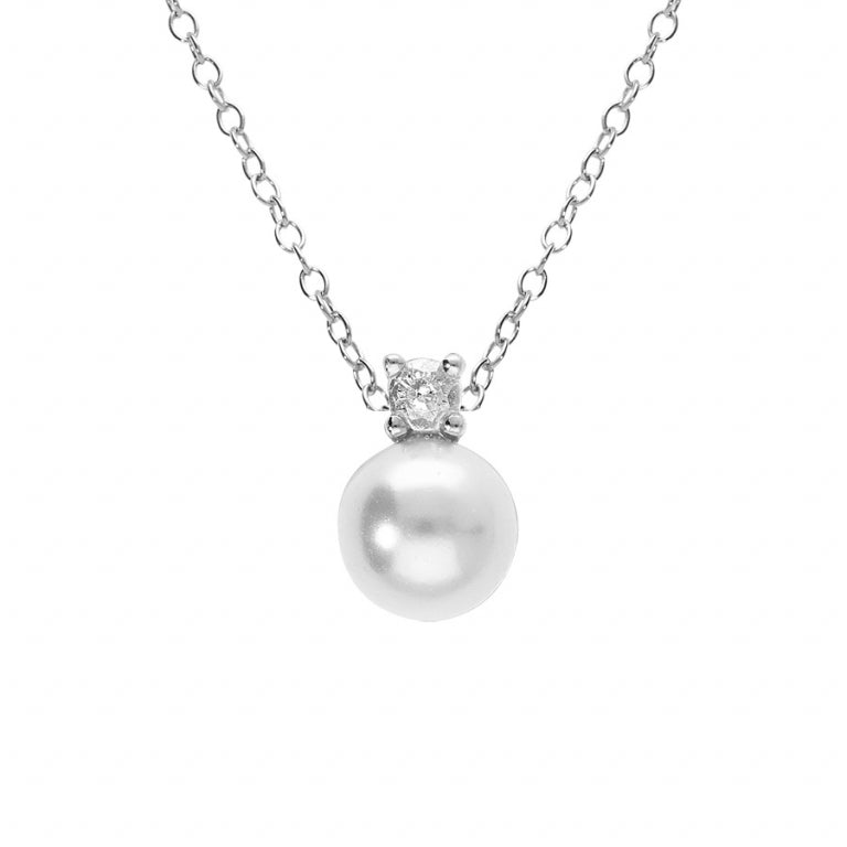 Pärlhalsband – Silver | Azulin