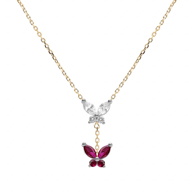 Collier Papillons – Argent Doré à l’Or Fin | Azuline