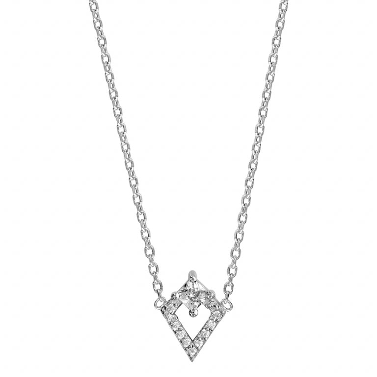 Diamanten halsketting – Zilver | Azulin-weergave 2