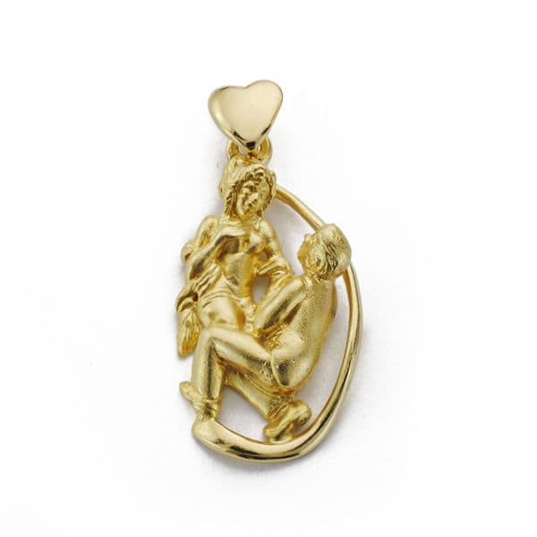 18K gult gull Kjærlighetsanheng 25X13 mm