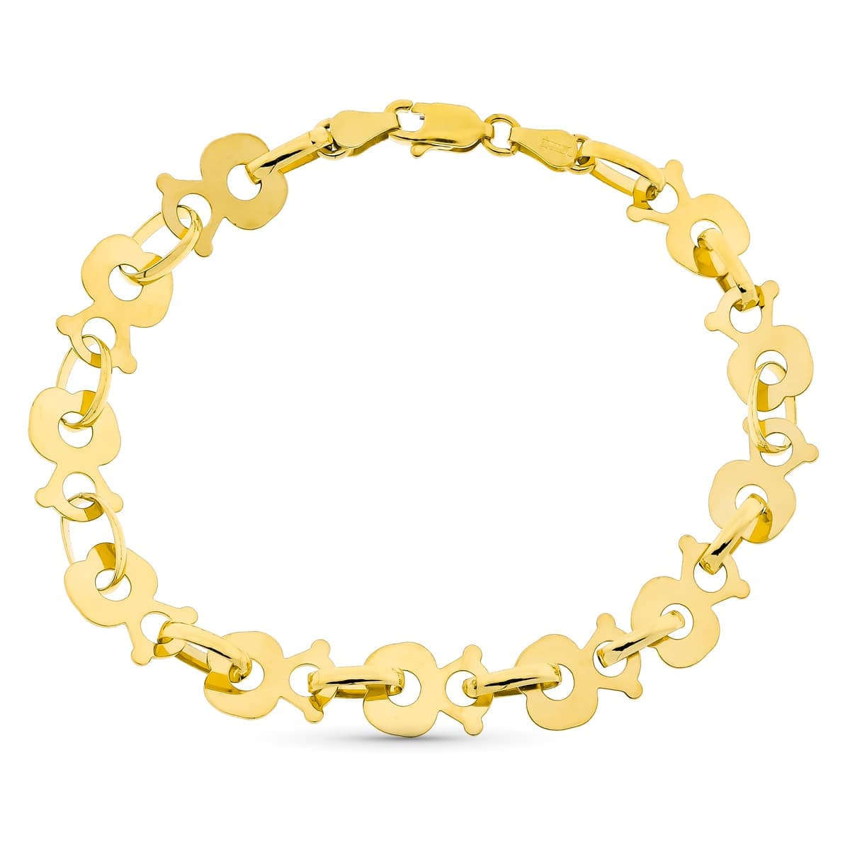 18K Bracelet Or Jaune Ours 20 Cm