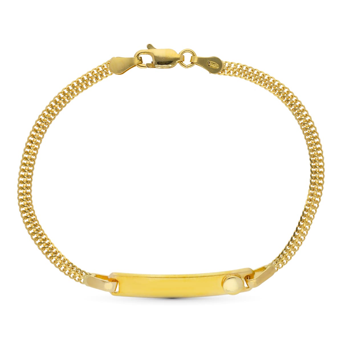 Gourmette en Or Bicolore 18K 17 Cm