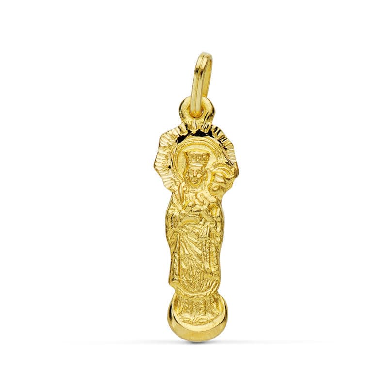 Silhouette érem 18K sárga aranyból, Almudena szűz 28X9 mm