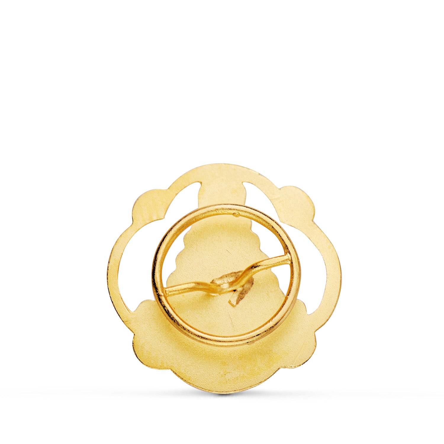 18K geelgouden Virgen Del Rocio gesneden reversbadge 20X20 mm