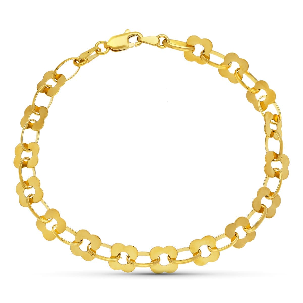 18K Gul Guld Blomsterarmbånd 19 Cm Bredde 7 mm