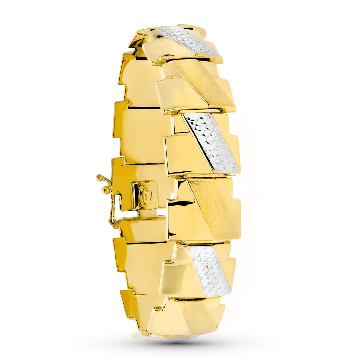 18K armband i 2 guld. 19,5 cm