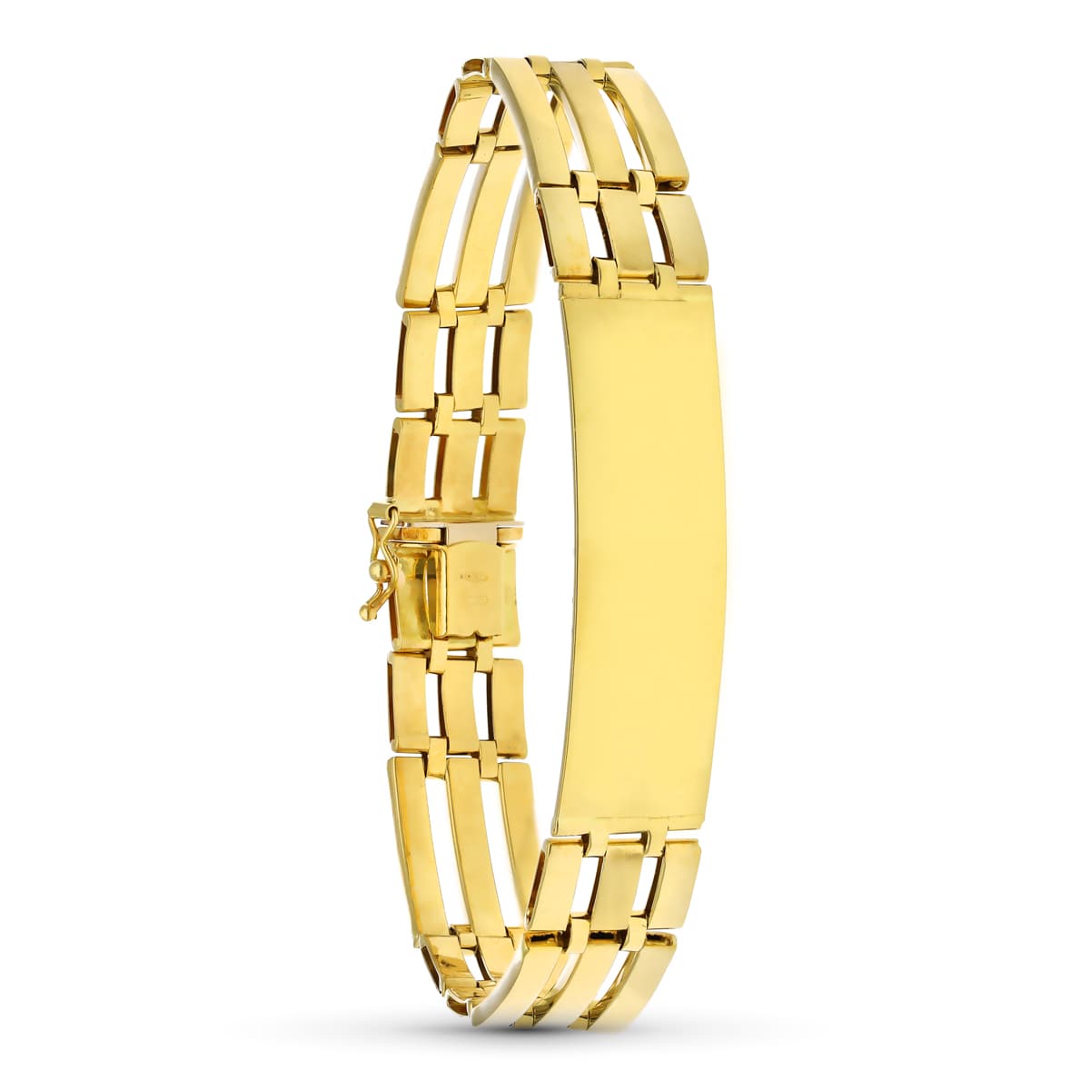 Cadena Bordillo Oro Amarillo 18K Hueco 215 Cm 12 mm