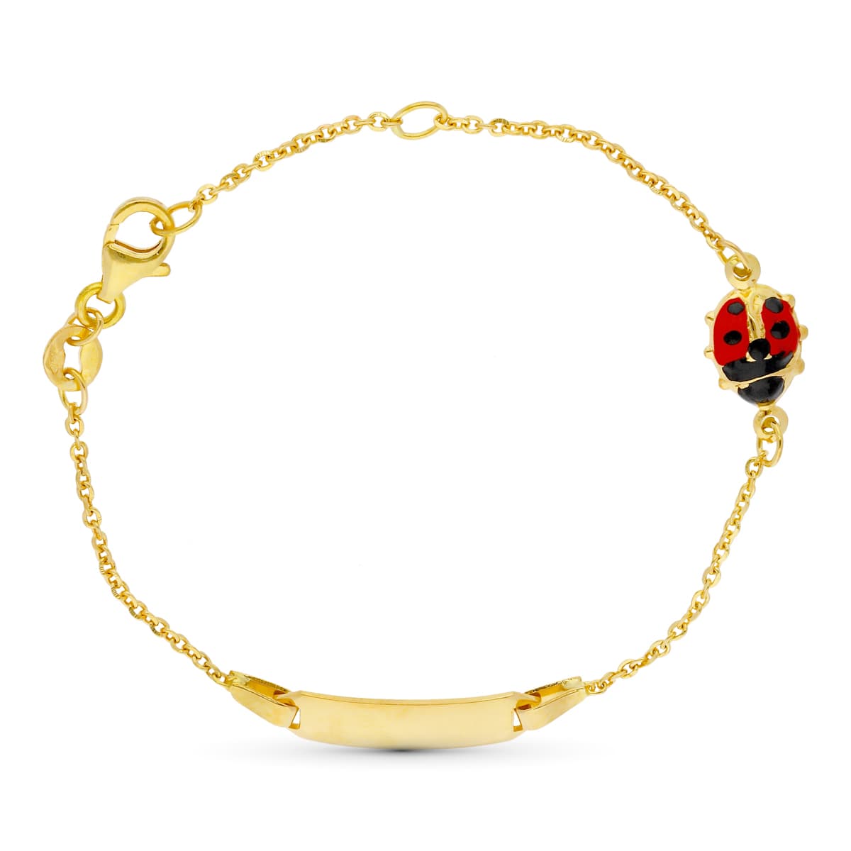 18K Gourmette Or Jaune Coccinelle 16 Cm