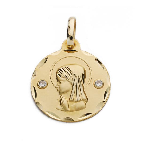 18K Virgin Girl Medal 21X18MM