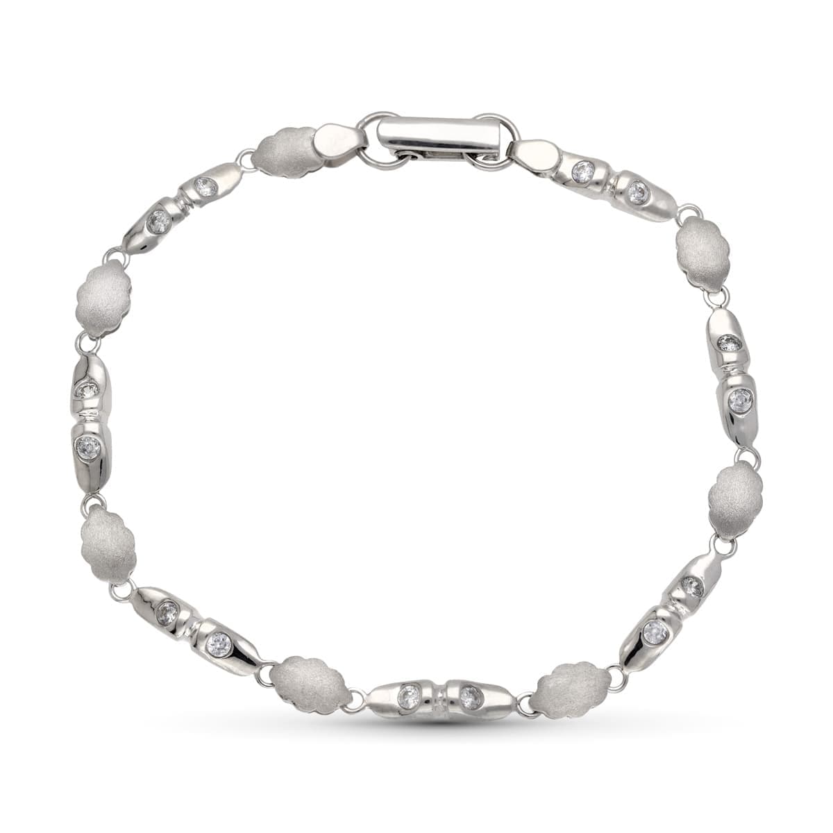 18K hvitt gull armbånd sirkoner