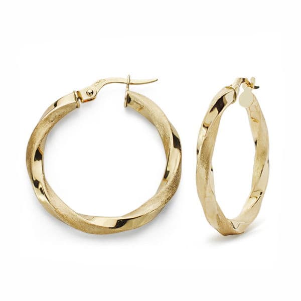 Pendientes Aros Oro Amarillo 18K 25 X 2,5 mm
