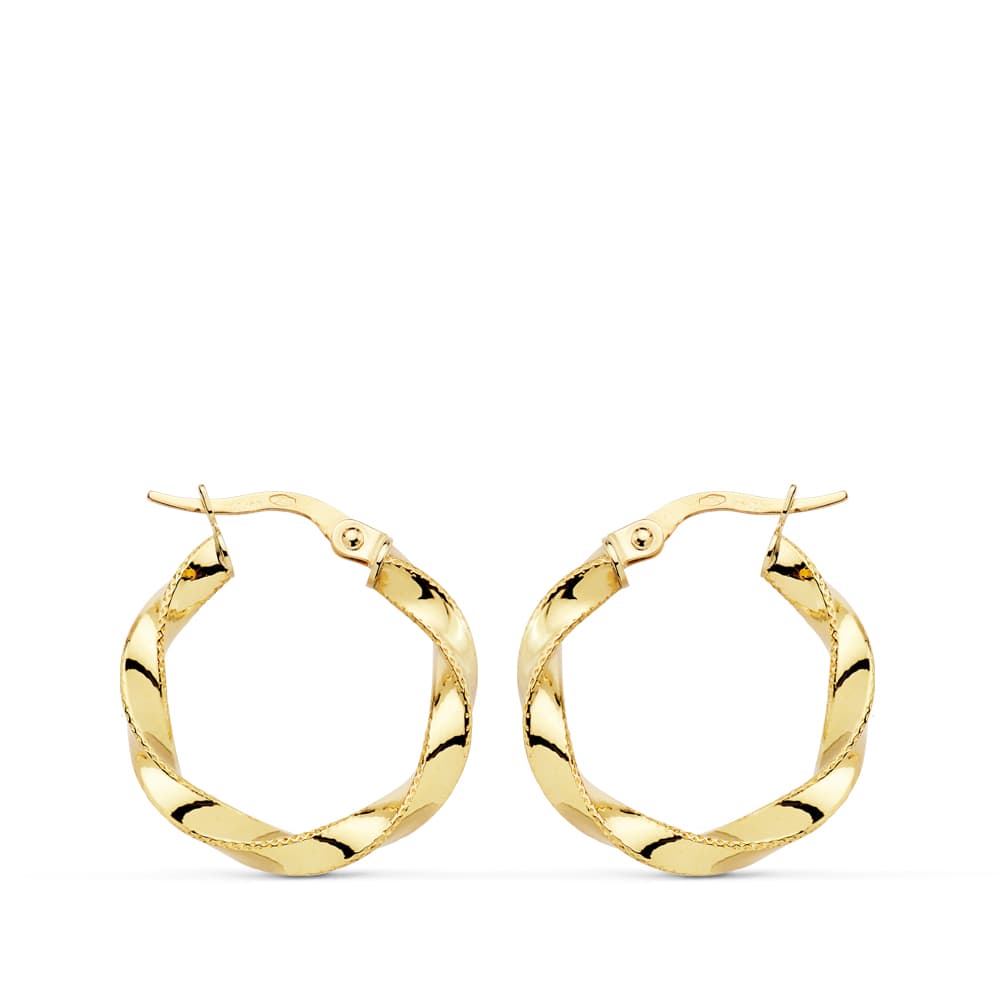 Cercei cerc din aur galben de 18K 21 X 3 mm