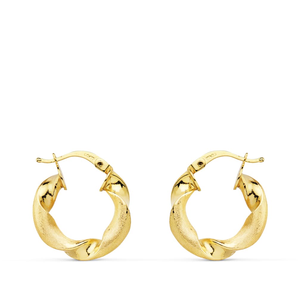Pendientes Aros Huecos Oro Amarillo 18K 18mm