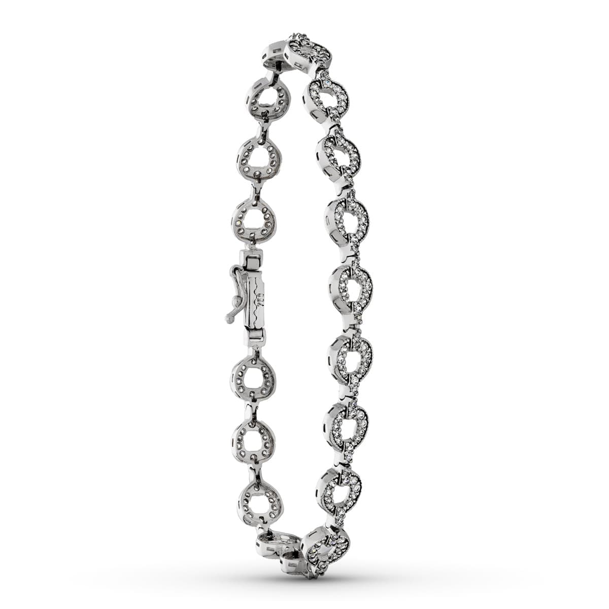 18K Bracelet en Or Blanc et Zircons