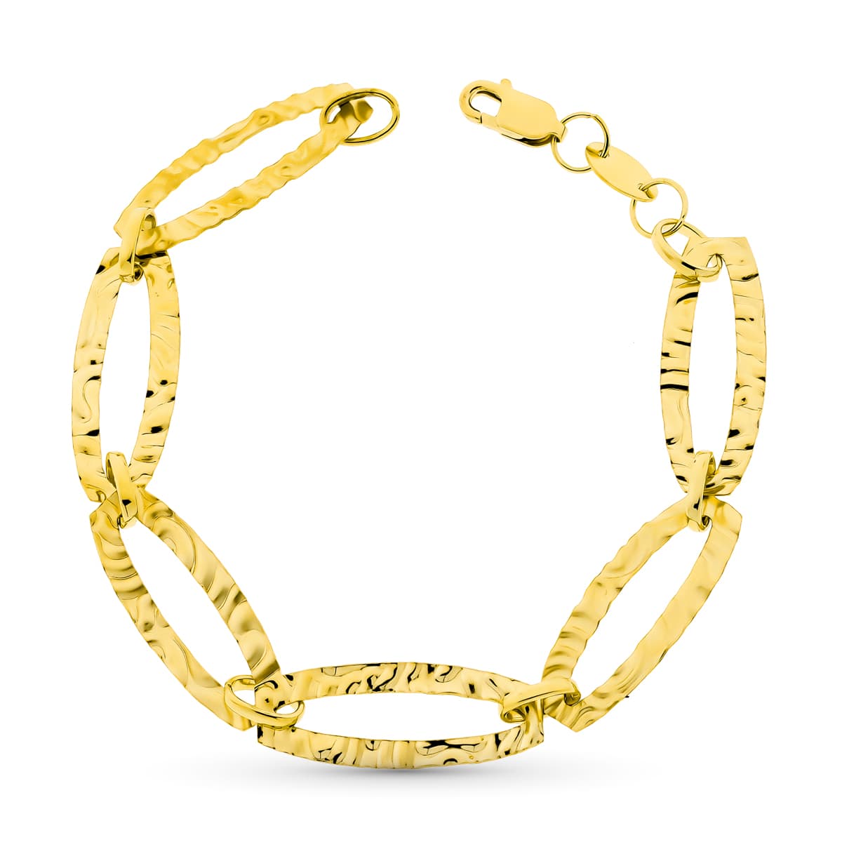 18 K gul guld armbånd facetteret links 20 Cm