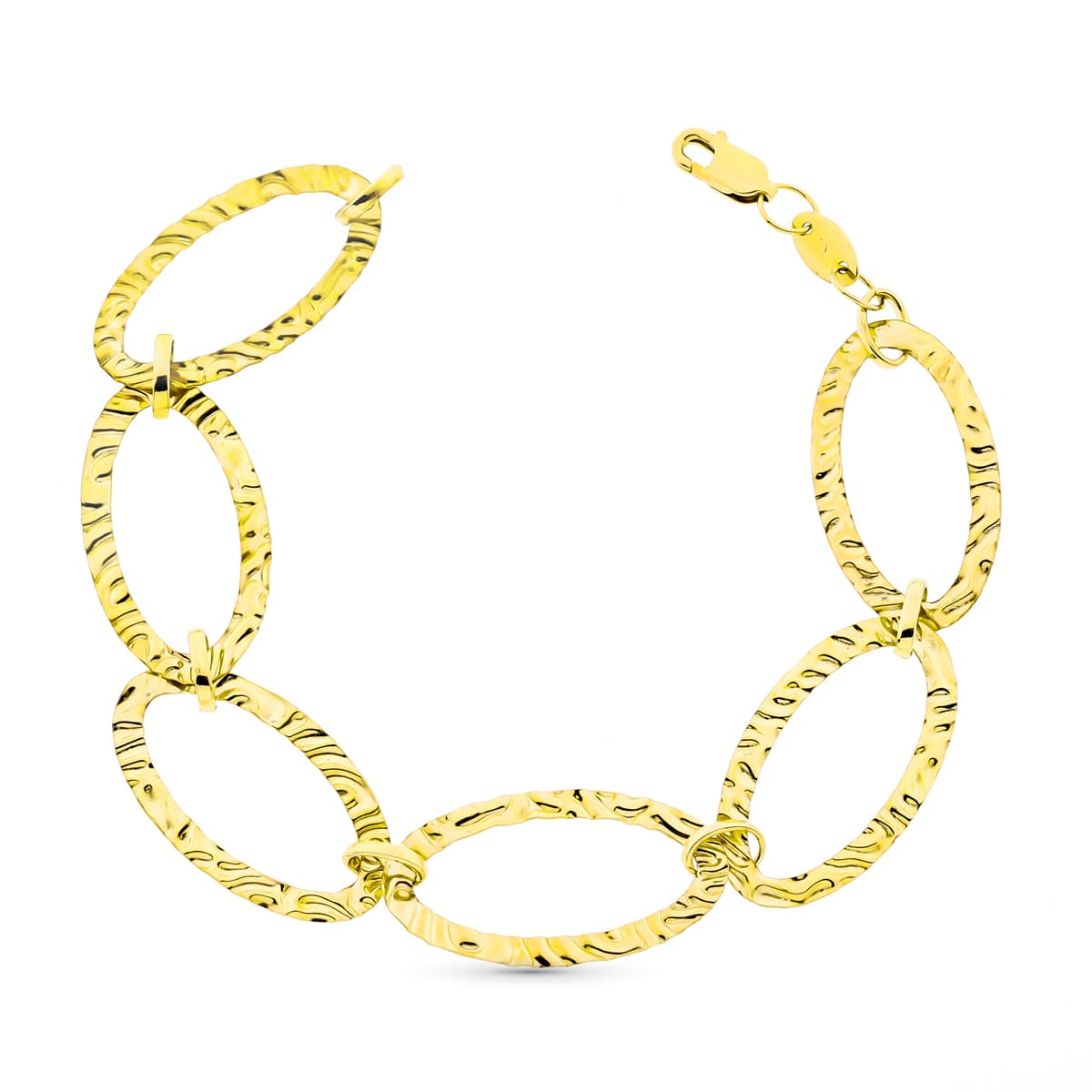 18K gult gull armbånd DIAMOND Mesh 20 Cm Loabiner lås