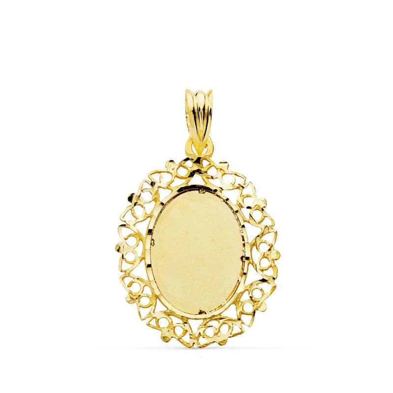 18K Geelgouden Plaat Hanger Opening Sluiting 28 X 21 mm