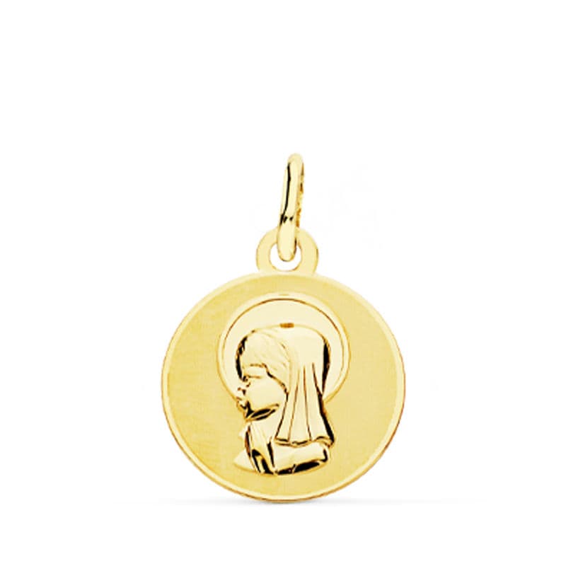 18K Médaille Vierge Fille 14MM