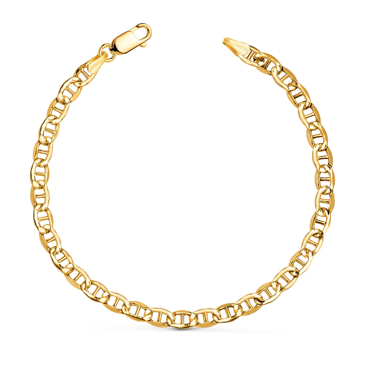 18K gul guld hult ankerarmbånd Bredde: 4,2 mm Længde: 19 cm
