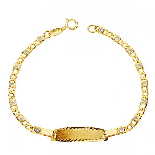 Bratara din Aur Galben 18K Curb Zirconiu 14CM 25 mm