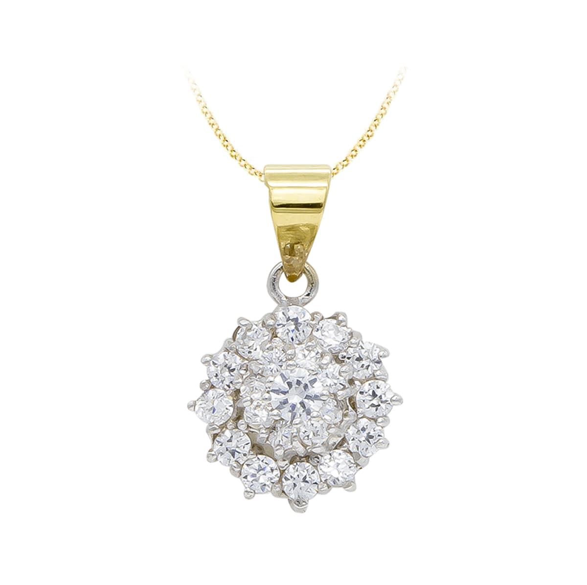 18K sárga arany cirkónia oltós medál 11X11 mm