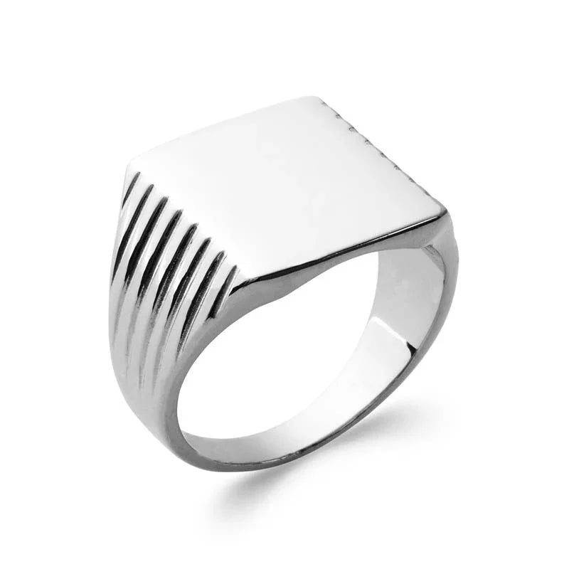 Quadratischer Siegelring – Silber | Azuline