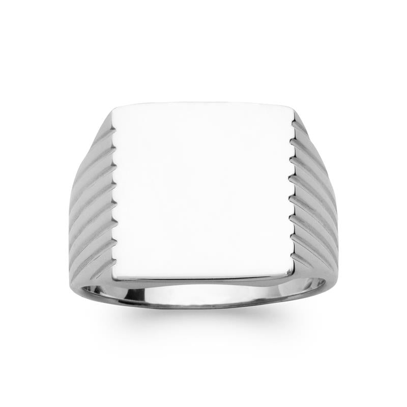 Chevalière Carrée – Argent | Azuline vue 3