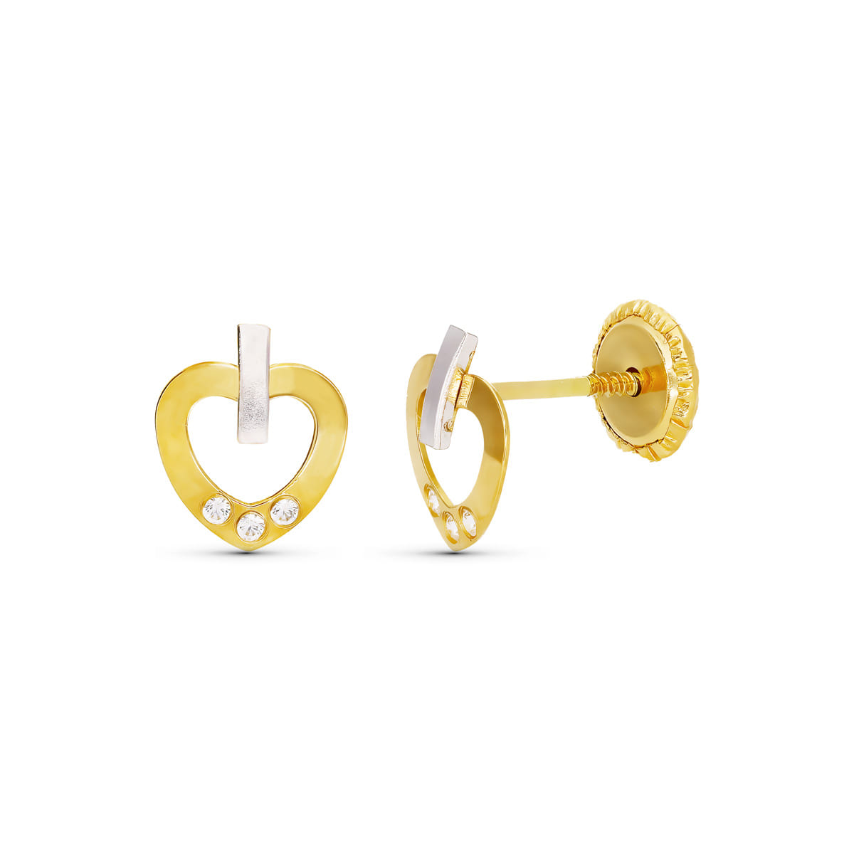 Boucles d'oreilles Perles de Culture 18K Or Jaune 7 mm 13X7 mm Fermoir Écrou