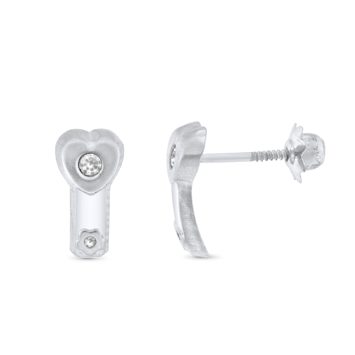 18 Ayar Sarı Altın Kalp Küpe 11 X 5 mm Vidalı Toka