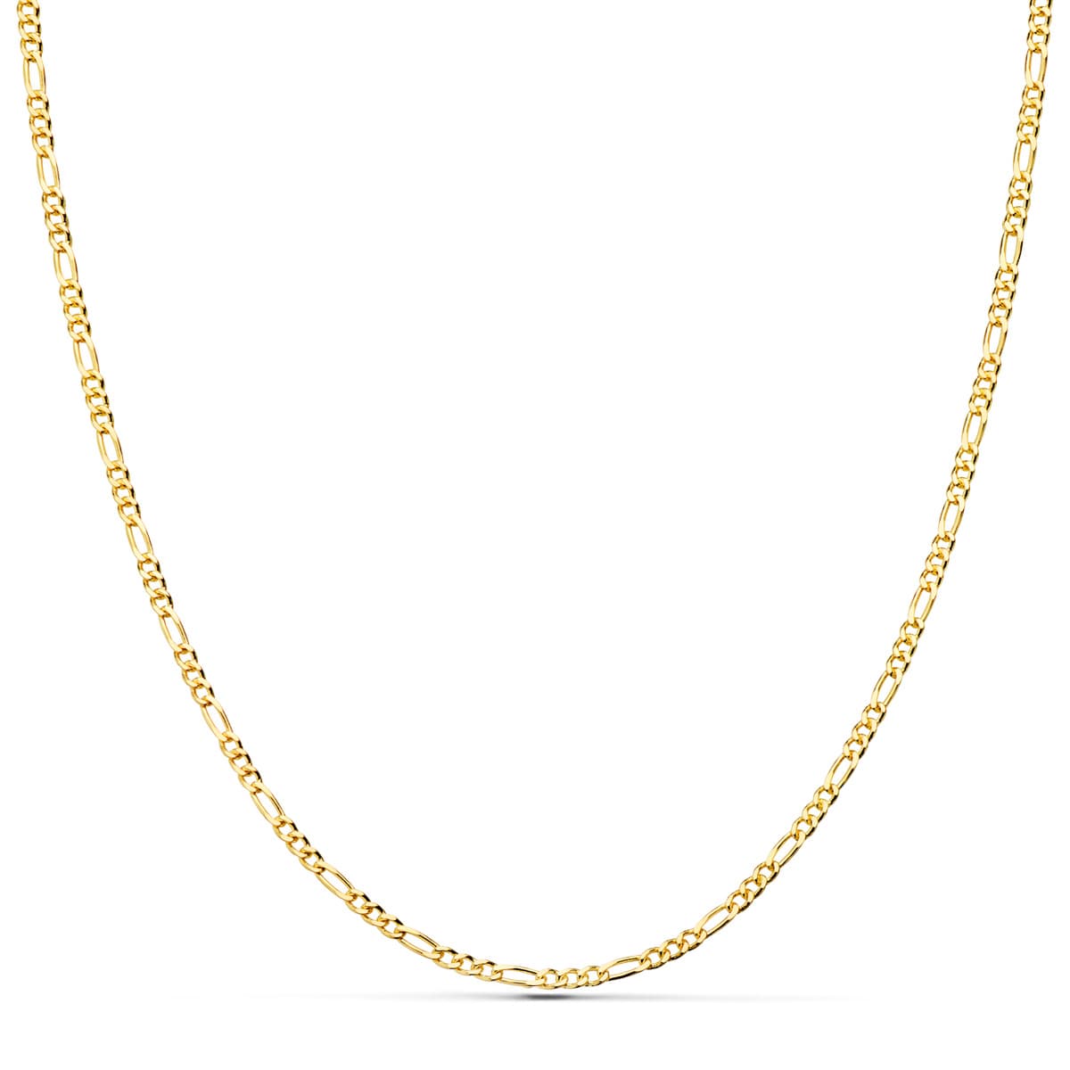 18K Chaîne en Or Jaune Figaro 3X1. 2 mm 60 Cm.