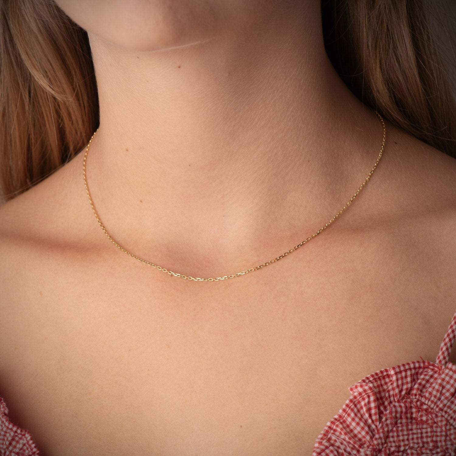 18K gult gull kjede 40 Cm. 1,2 mm