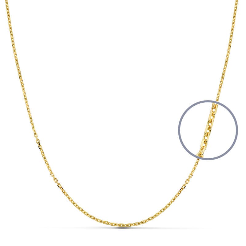 18K Chaîne Forçat en Or Jaune 40 Cm. 1.5 mm