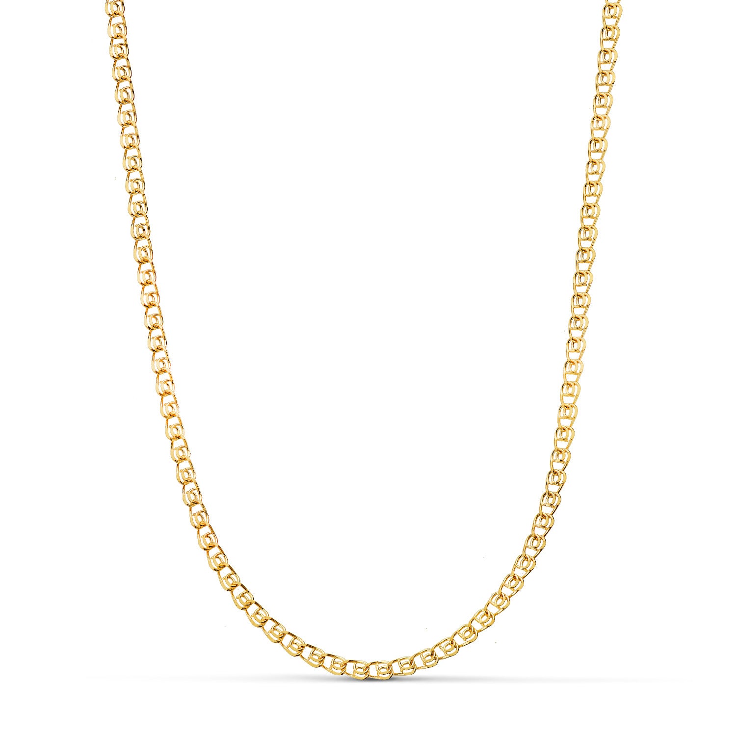 18-karats gul guldkedja, "Love" Modell: Bredd: 2,5 mm, längd: 40 cm