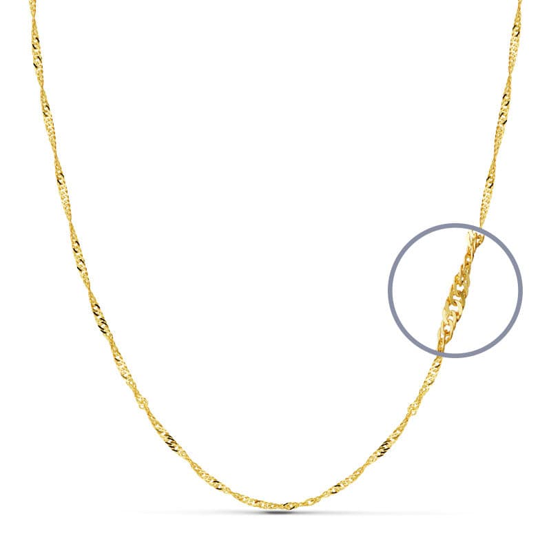 Cadena Singapur Oro Amarillo 18K 60 Cm. 1,8 mm