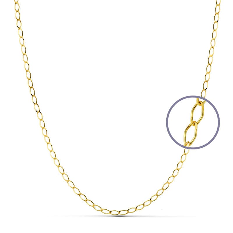 18K Solid Diamant Gult Gull Kjede 35 Cm 175 mm