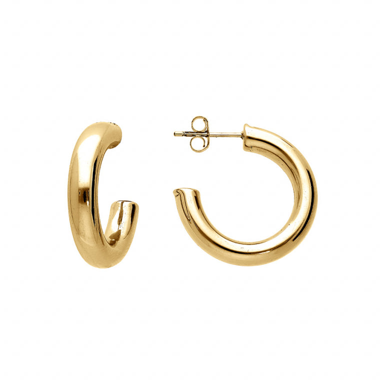 Pendientes Aro Tubo – Acero Dorado | Azuline