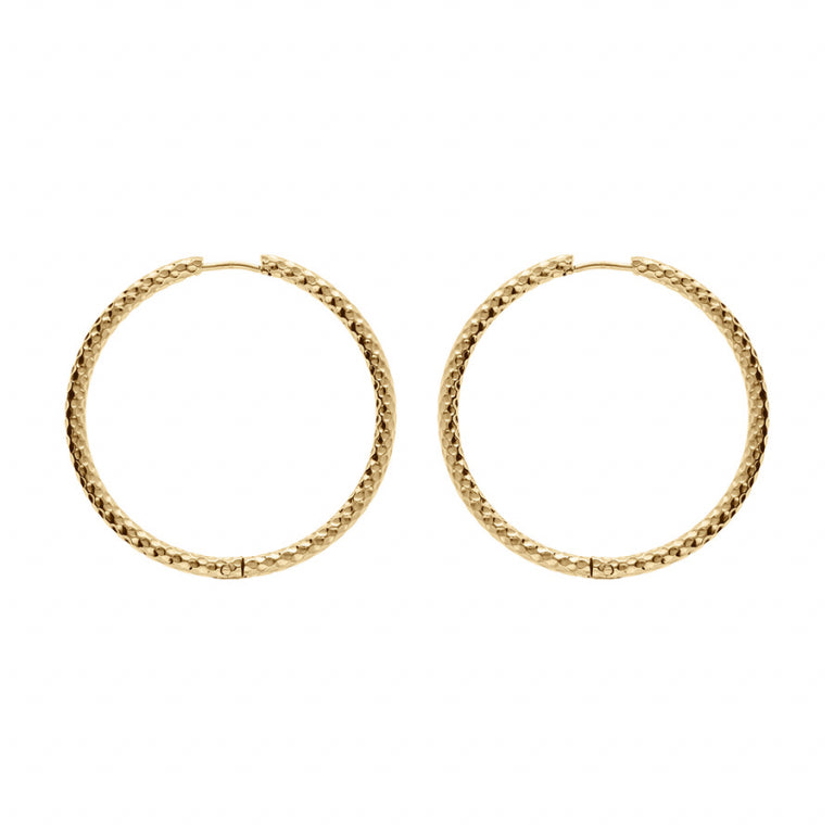 Articulated Braid Hoop Earrings – Golden Steel | Azuline