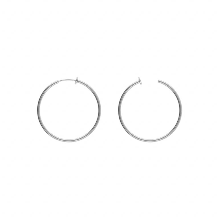 Brincos de argola circular – Aço prateado | Azuline