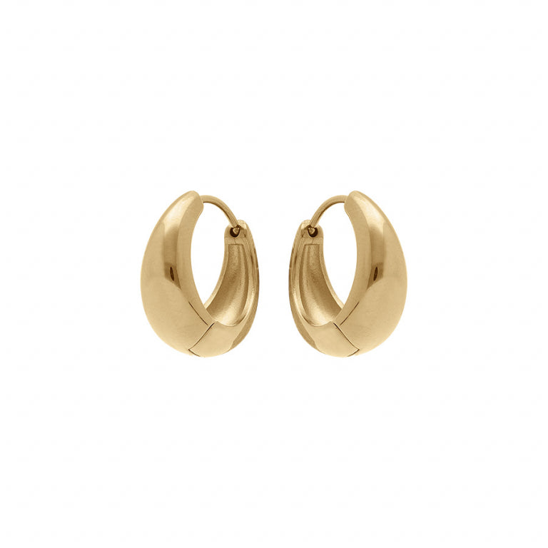 Pendientes Aros Articulados – Acero Dorado | Azuline