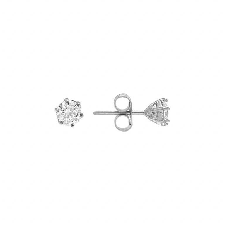 Claw Setting Earrings – Silver Steel | Azuline view 2