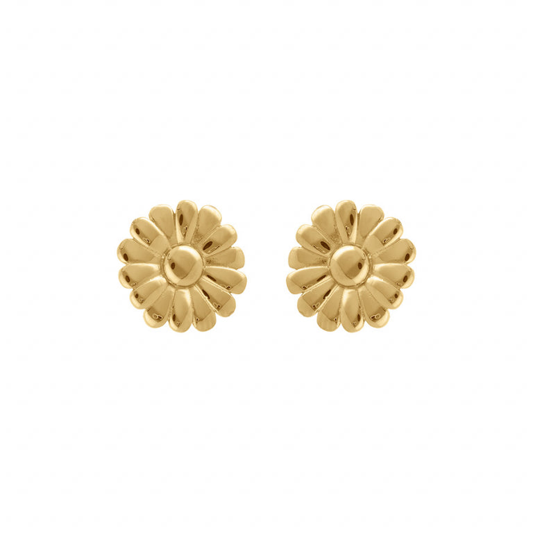 Blumenohrringe – Goldener Stahl | Azuline