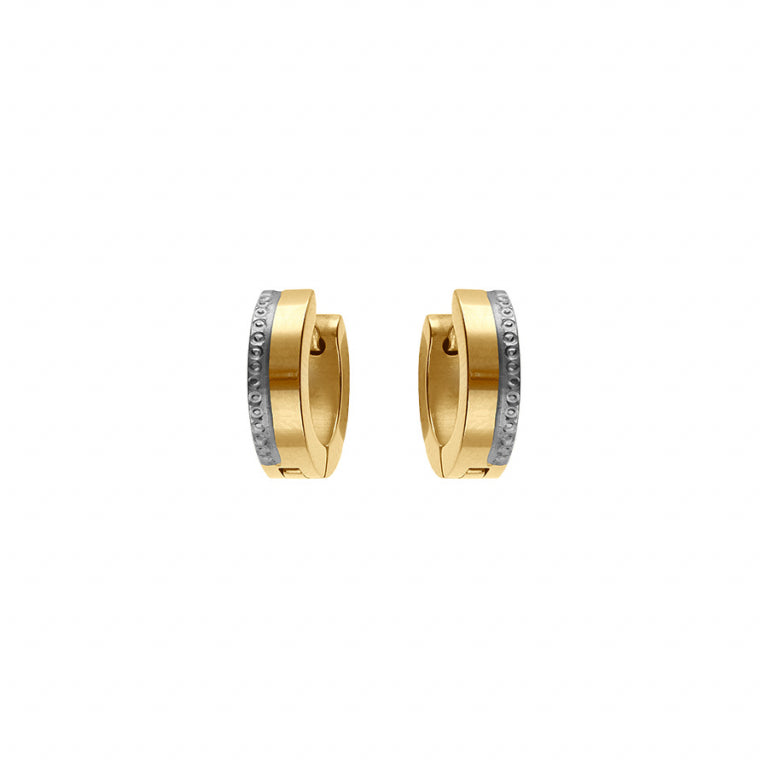 Pendientes Aros Cadena Brillante – Acero Dorado | Azuline