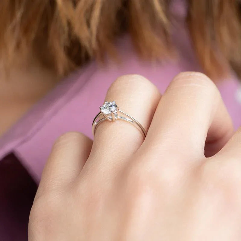 Pierścionek Solitaire – Srebrny | Widok Azulina 3