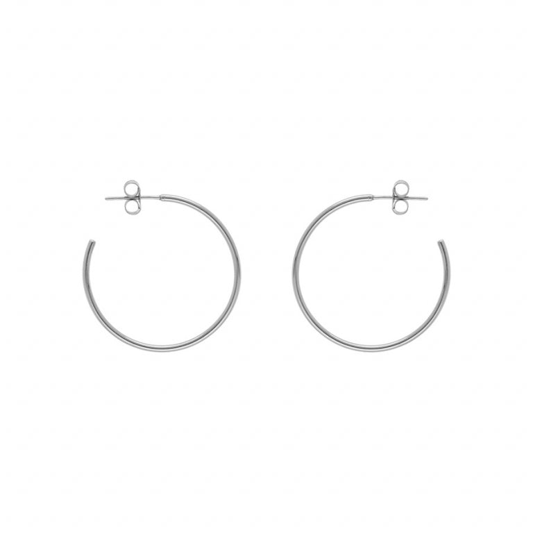 Circle Hoop øredobber – sølv stål | Azulin