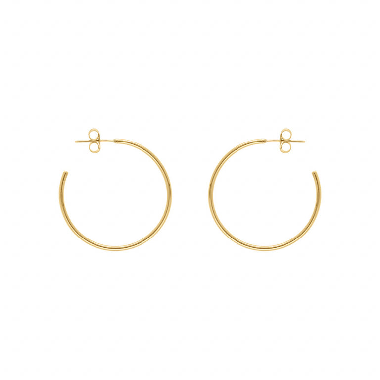 Circle Hoop øredobber – Golden Steel | Azulin