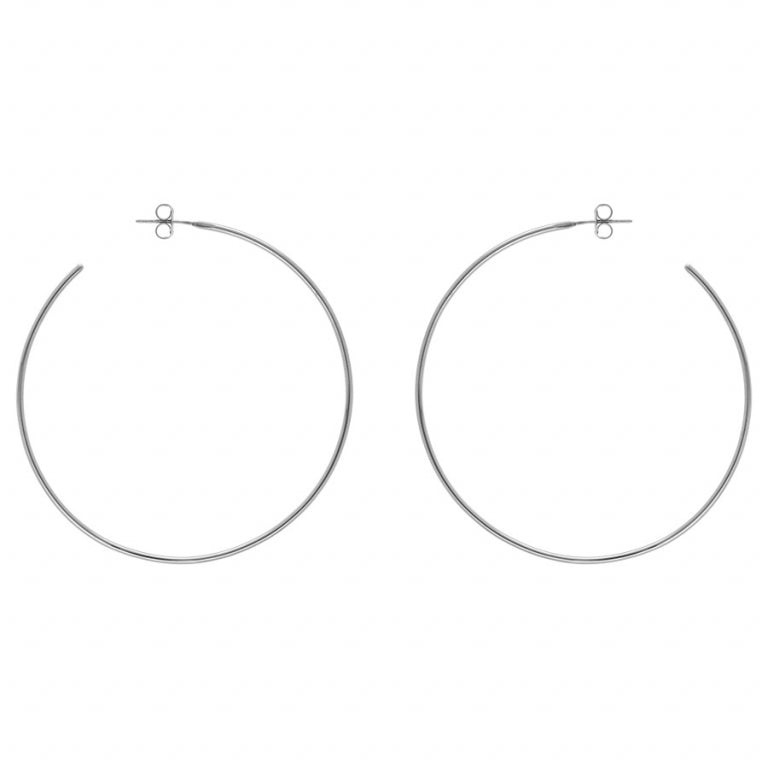Circle Hoop Earrings – Silver Steel | Azuline