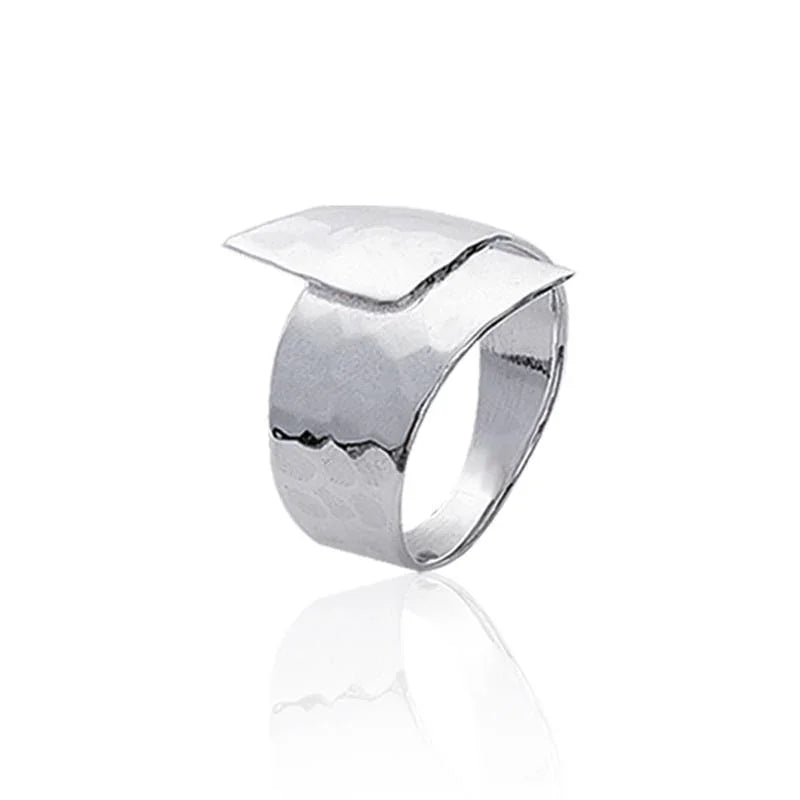 Bague Large Forme Géométrique – Argent | Azuline