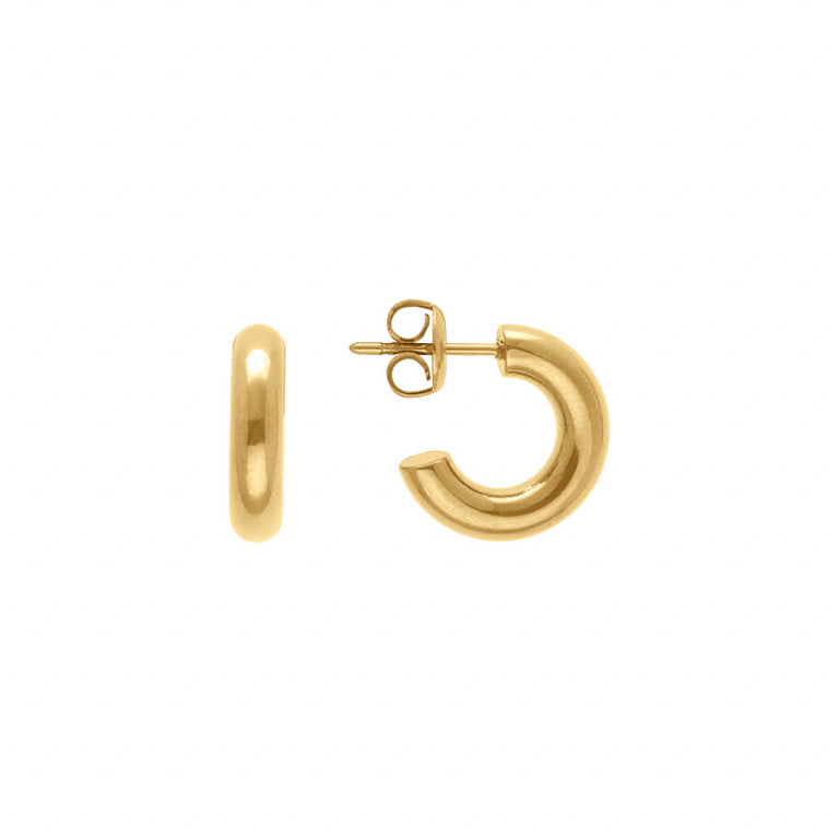 Pendientes Aro Tubo – Acero Dorado | Azuline
